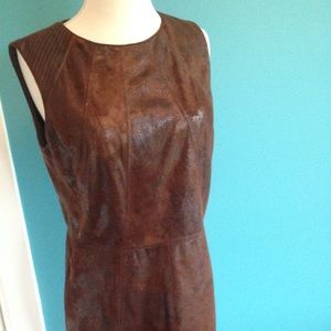 Brown faux suede Vince Camuto dress.